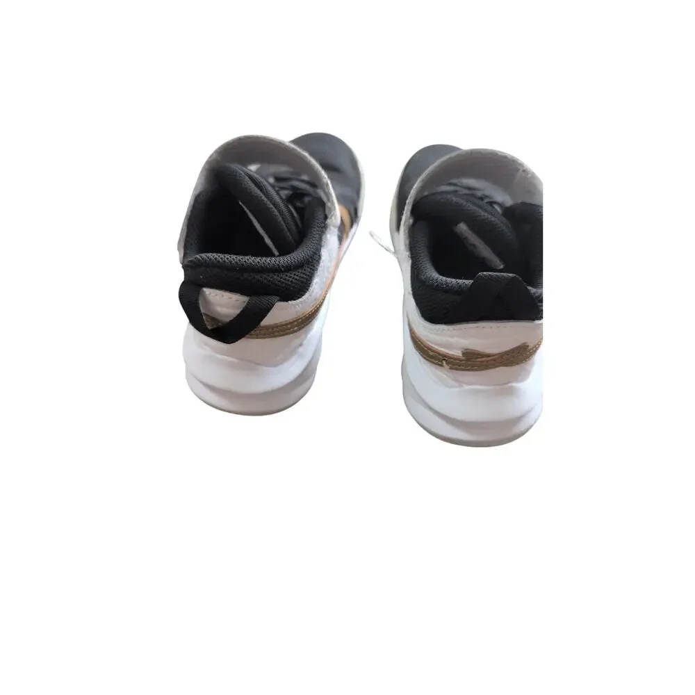 Nike Team Hustle Child Black White Gold Basketball Low Top Shoe Sneaker Sz 12C